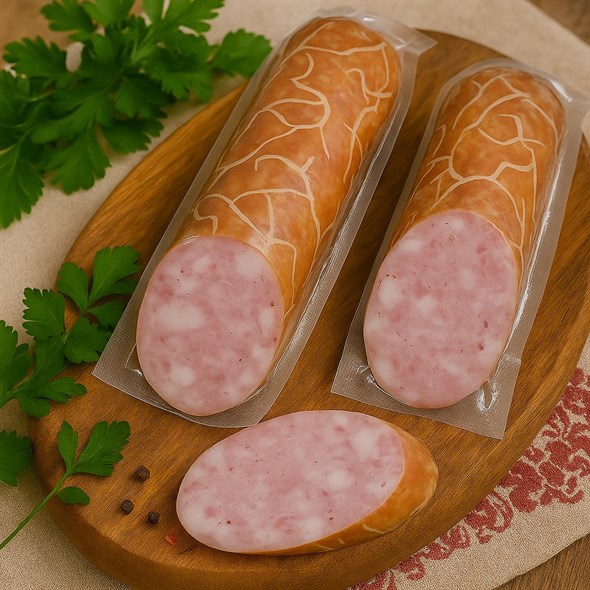Ветчина мраморная диетическая (курица + индейка + говядина, 300-400 гр.) - фото 8505