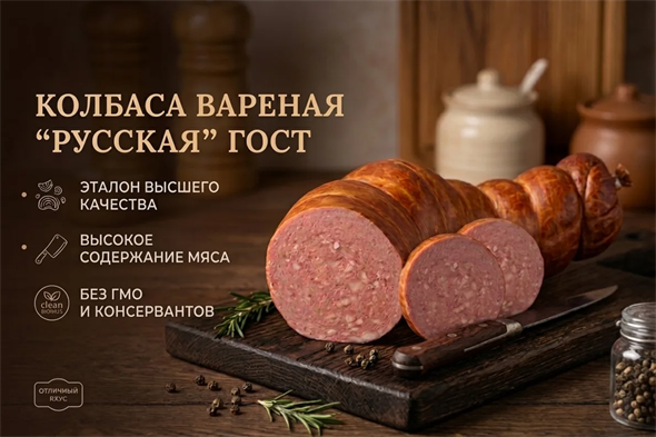 Колбаса вареная "Русская ГОСТ" - фото 9017