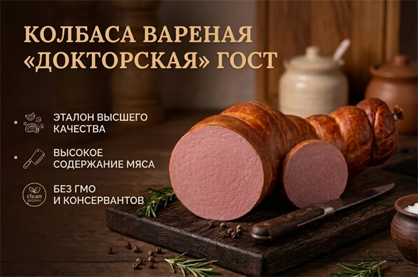 Колбаса вареная "Докторская ГОСТ" - фото 9019