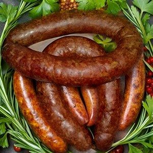 Колбаса домашняя копченая в н/о  (гов + свин + кур)  400-600 гр.