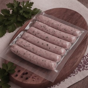 Сосиски детские с мин. кол-вом соли, без сахара (курица + индейка + говядина)