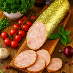 Колбаса застольная полукопченая (кур) в н/о